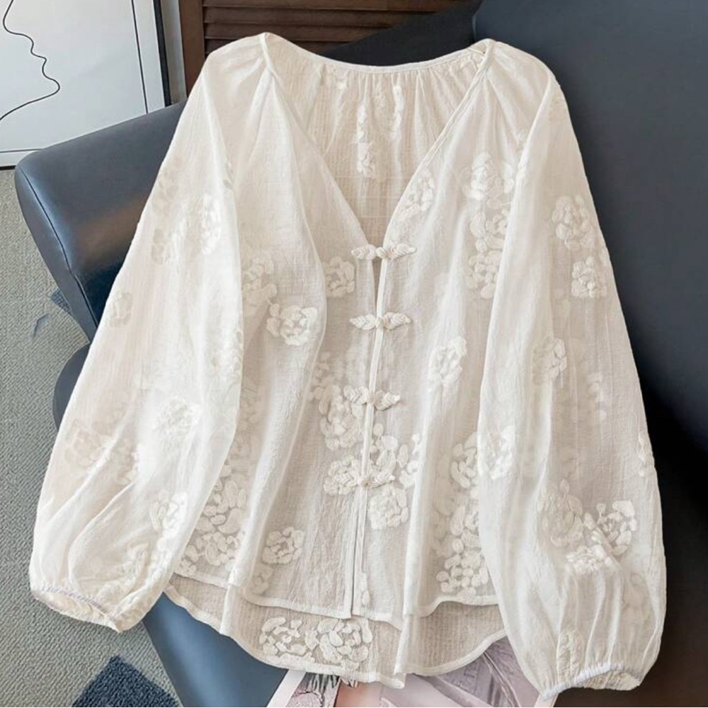 White Embroidered Blouse